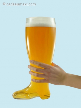 Verre de bière XXL en forme de botte