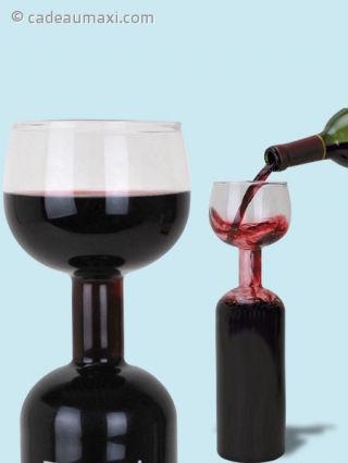 Verre à vin en forme de bouteille de 750 ml