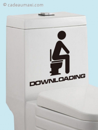 Sticker Downloading pour toilettes