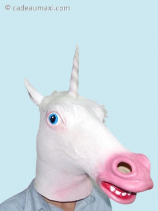 Masque en tête de licorne