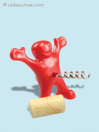 Tire-bouchon bonhomme rouge