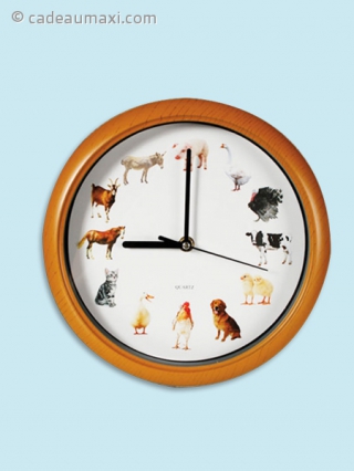 Horloge murale animaux de la ferme