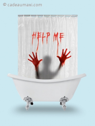 Rideau de douche ensanglanté