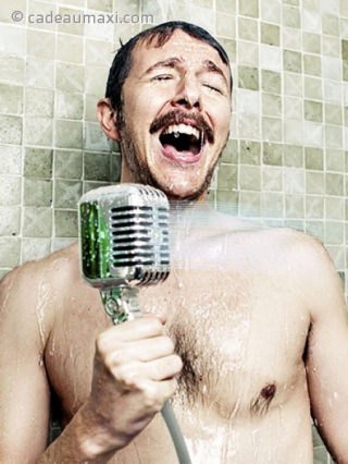 Pommeau de douche en forme de microphone