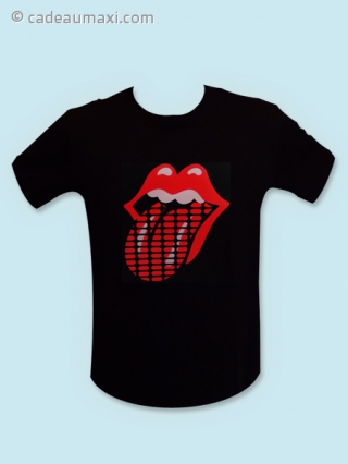 T-shirt lumineux avec bouche tirant la langue