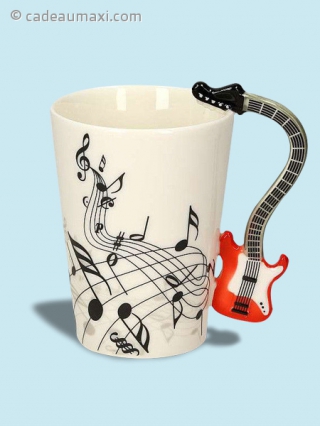 Mug à anse guitare électrique rouge