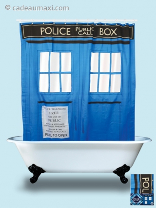 Rideau de douche en forme de Tardis 