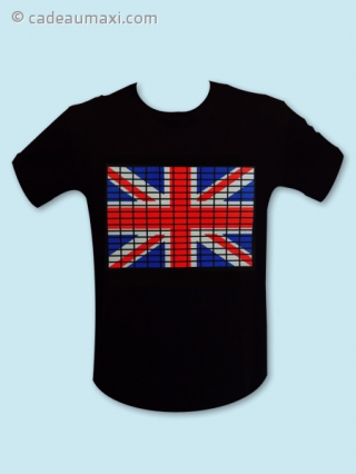 T-shirt lumineux avec drapeau du Royaume Uni