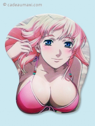 Tapis de souris femme manga en bikini rose