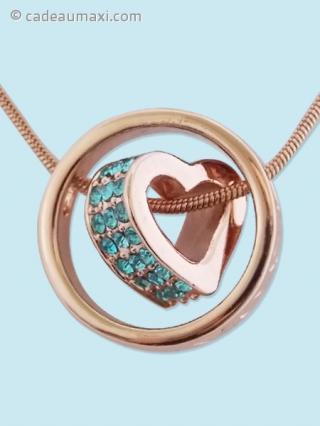 Collier romantique à pendentif cœur et anneau