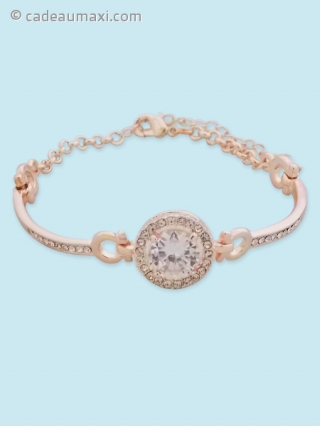 Bracelet à strass et fausse pierre blanche