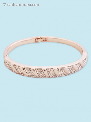 Bracelet doré avec strass blancs