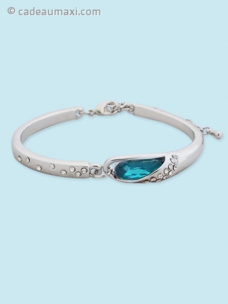 Bracelet argenté avec pierre bleue