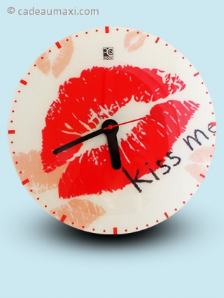 Horloge murale ronde kiss me