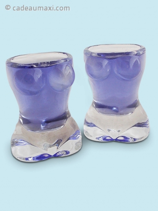 Lot de 2 verres shooter en buste de femme