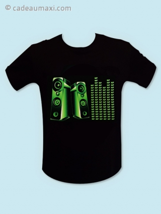 T-shirt logo enceinte mur du son avec LED