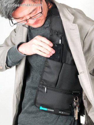 Sacoche multi-poche en gilet bandoulière 007