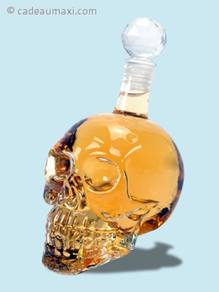 Bouteille pour whisky tête de mort 