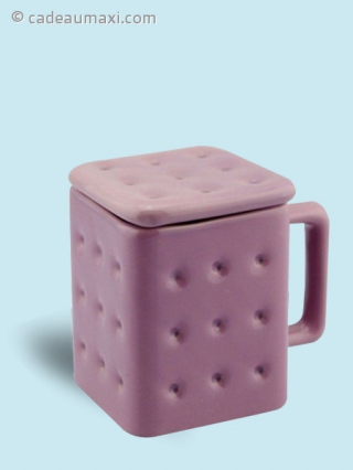 Mug en forme de biscuit avec couvercle