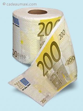 Rouleau de papier toilettes billet de 200 euro