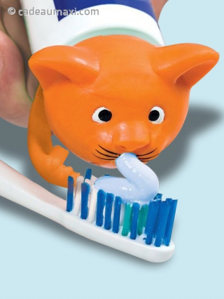 Distributeur de dentifrice chat