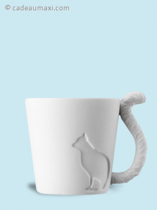 Mug chat avec anse en 3D