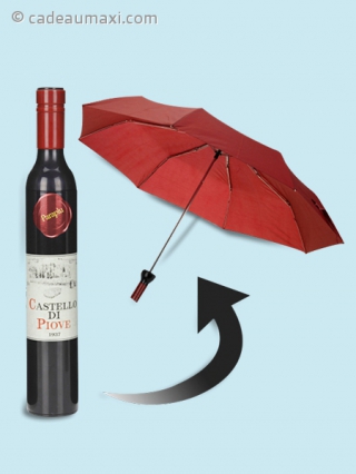 Parapluie en forme de bouteille de vin