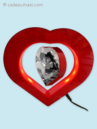 Cœur lumineux avec cadre photo
