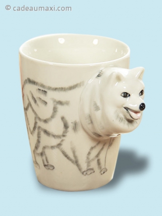 Mug chien loup avec anse en 3D