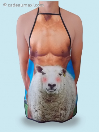 Tablier homme musclé et son mouton