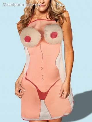 Tablier femme avec seins 3D