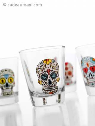 4 verres à shot calavera