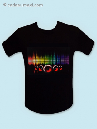 T-shirt à LEDs à motifs enceintes multicolores