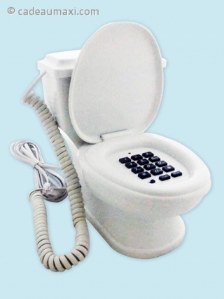 Téléphone filaire en forme de WC