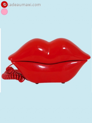 Téléphone filaire en forme de bouche sensuelle