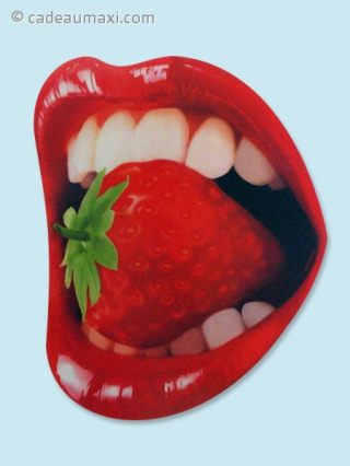 Tapis de souris bouche rouge avec fraise