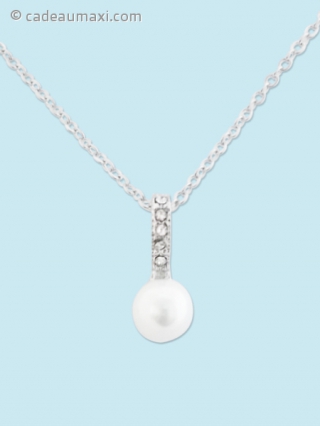 Collier avec pendentif strass et perle nacrée