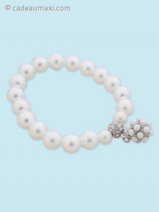 Bracelet à perles blanches