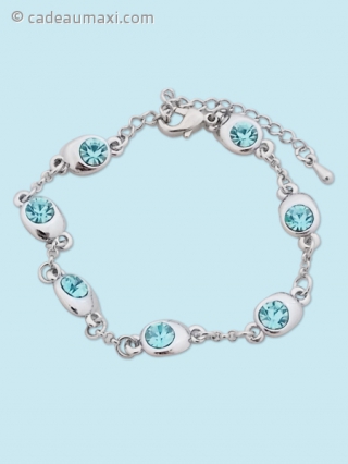 Bracelet argenté avec pierres bleues