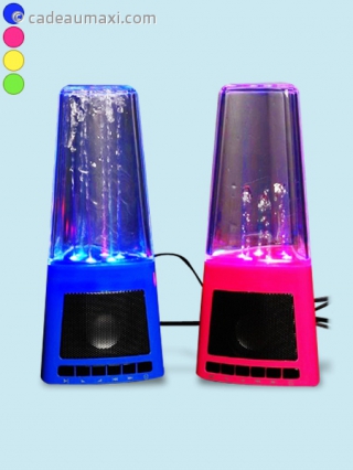 Haut parleur à LED et animation fontaine eau