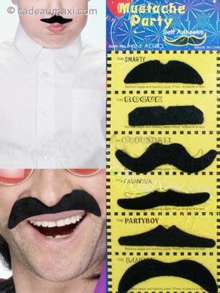 Pack de 6 fausses moustaches 