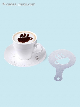 Ensemble 16 motifs pochoirs pour tasse de café