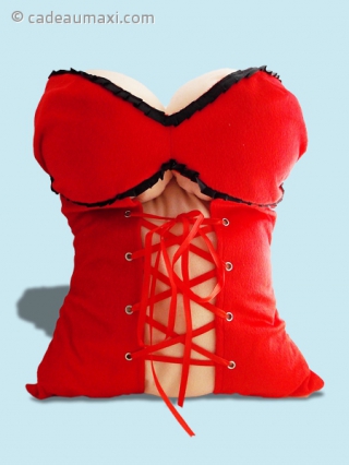 Oreiller en forme d'un corps de femme en corset 32 cm 