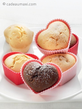 6 moules en silicone pour muffins coeur